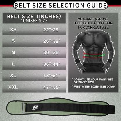RitFit Weight Lifting Belt 6 Inch for Squats Deadlift Strength Training - color: Green, size: L(36"-44")