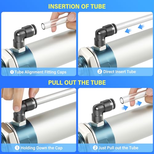 TAILONZ PNEUMATIC Male Elbow 10mm Tube OD x 1/4 Inch NPT Thread 90 Push to Connect Fittings PL10-N2 (Pack of 10)
