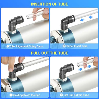 TAILONZ PNEUMATIC Male Elbow 6mm Tube OD x M5 Thread 90 Push to Connect Fittings PL6-M5 (Pack of 10) - size: 6mm OD M5