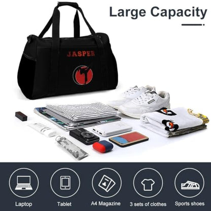 Custom Name Taekwondo Karate Duffle Bag for kids Boy Girls,Personalized Martial Arts Gear Bag,Water-Resistant Sparring Equipment Black - color: Taekwondo Karate-08