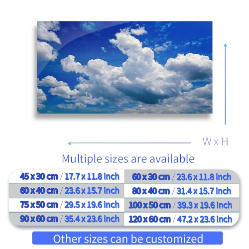 Aquarium Background Stickers - Sky Cloud Blue White - Fish Tank Reptile Terrarium Decor Poster (45 x 30 cm / (17.7 x 11.8 inches)) - size: 45 x 30 cm / (17.7 x 11.8 inches)
