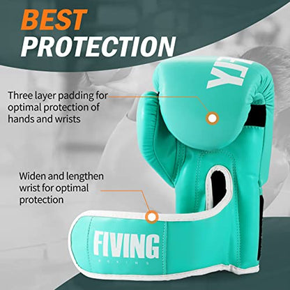 Boxing Gloves for Men Women Adults - color: Green, size: 14oz