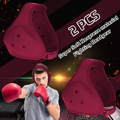 Jerify 2 Pcs Wrestling Headgear for Kid Youth, Dark Red - color: dark red