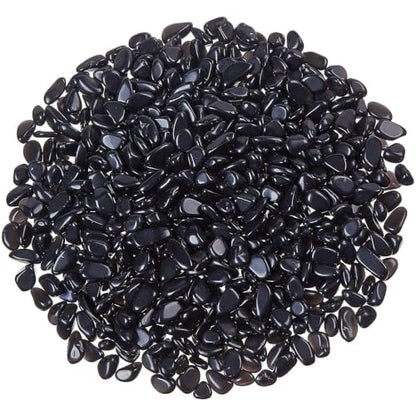 2 Lbs/920g Black Obsidian Quartz Crystal Stones Irregular Decorative Rocks Aquarium Pebbles Gravels for Fish Turtle Tank/Succulent Plants/Air Plants Decoration (Fill 2 Cups)