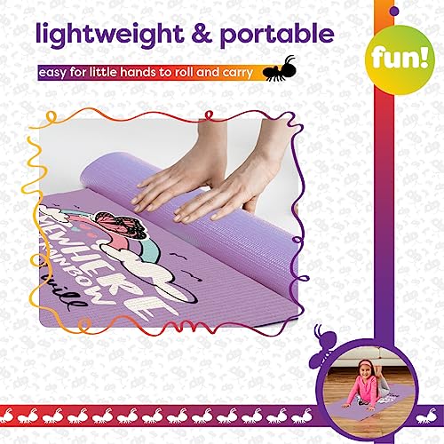 Antsy Pants Kids Yoga Mat - Non-Slip Exercise Mat, 60" x 24", 3mm - color: Rainbow