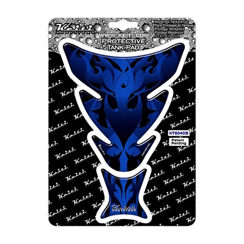 Motorcycle Tank Pad Flame KT8040 (Blue) - color: Blue