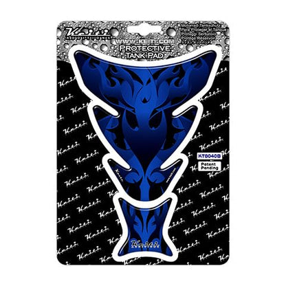 Motorcycle Tank Pad Flame KT8040 (Blue) - color: Blue