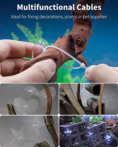Pawfly 30 Pack Suction Cups with 40 Pieces Adjustable Zip Ties. Suction Cups kit for Aquarium Fish Tank and Shrimp Dodging Nest - size: 30 Pack