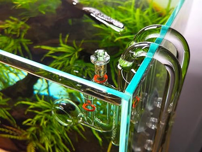Glass Lily Pipe Spin Outflow with Surface Skimmer for Aquarium Planted Tank (13mm for 12/16mm (1/2'' i.d.) tubing) - size: 13mm for 12/16mm (1/2'' i.d.) tubing