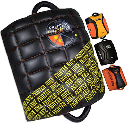 Muay Thai Low/Leg Kick Pads - Geltech Curved for Muay Thai, MMA, Kickboxing - style: FightersJuice Cushioned