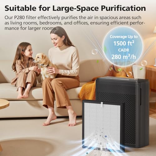 2 Pack P280 P260 Replacement Filter Compatible with TPLMB/YARIKI P280 and AIUZLK P260 Air Purifier, Efficient Air Filter, 3-in-1 Nylon Pre-Filter, HEPA Filter and High-Efficiency Carbon