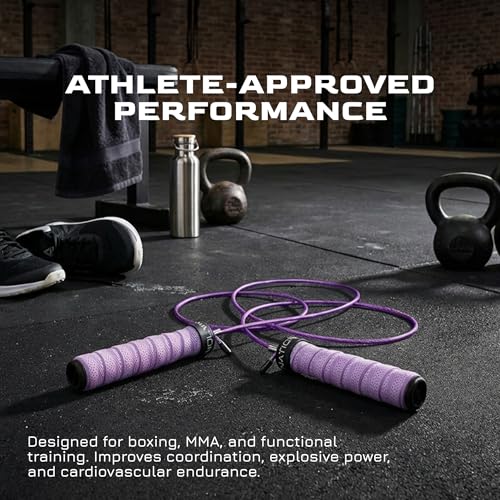 WOD Nation Weight Jump Rope for Men & Women, 1LB Adjustable Heavy Speed Rope with Removable Handle Weights, Dual Cables for Cross Training, Cardio, Home Workouts Adult Fitness Jump Rope - color: Purple