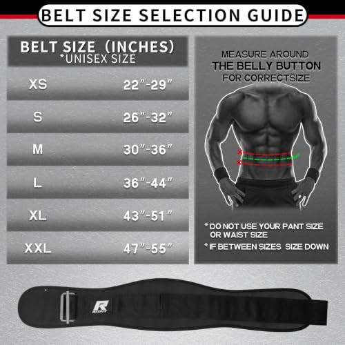 RitFit Weight Lifting Belt 6 Inch for Squats Deadlift Strength Training - color: Black, size: XXL(47"-55")