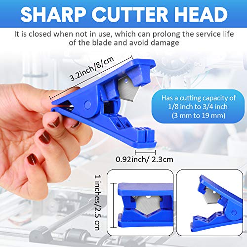 3 Pieces PTFE Plastic Tubing Cutter Hose Tube Cutter Pipe Accurate Tube Cutting Tool for Nylon PVC PU Tubing and Hose Cut up to 3/4 Inch OD (Blue) - color: Blue