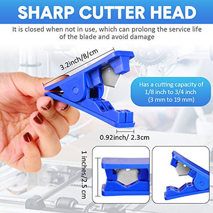3 Pieces PTFE Plastic Tubing Cutter Hose Tube Cutter Pipe Accurate Tube Cutting Tool for Nylon PVC PU Tubing and Hose Cut up to 3/4 Inch OD (Blue) - color: Blue