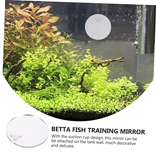 HANABASS 10pcs Cup Betta Tank Mirrors for Fish Training Double-Sided Mirrors for Betta Fish Decorative Tank Accessories Easy to Attach