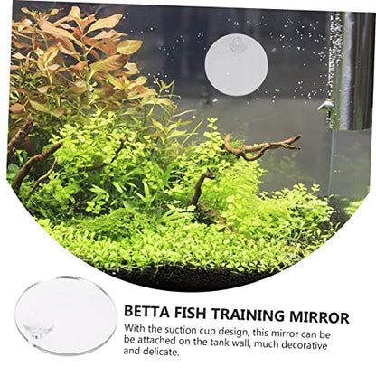 HANABASS 10pcs Cup Betta Tank Mirrors for Fish Training Double-Sided Mirrors for Betta Fish Decorative Tank Accessories Easy to Attach