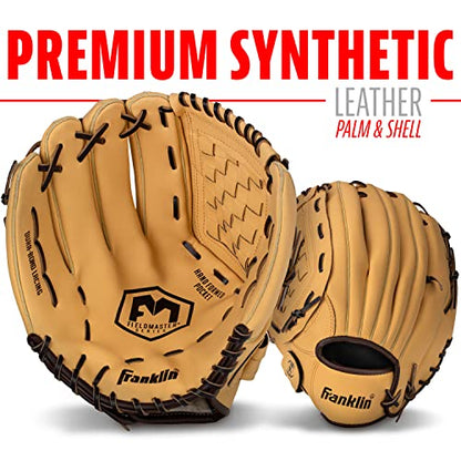 Franklin Sports Field Master Baseball Glove - color: Camel, style: 14" - Basket Web