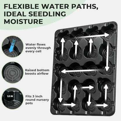 3 Inch Seed Starting Trays with Clear Nursery Pots, 2-Pack 20-Cell Seedling Starter Trays & 3" Nursery Pots 40 Pcs with Drainage, Plant Starter Germination Trays for Indoor Outdoor Growing - size: 3 Inch, style: 2 Pack Seed Starter Tray+Nursery Pots