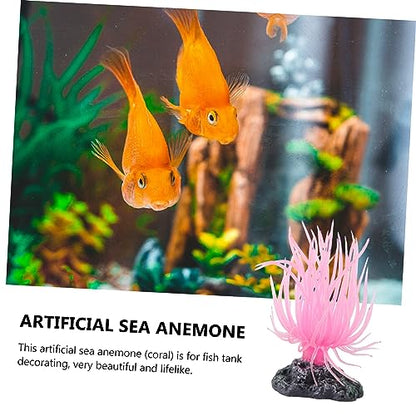 balacoo Artificial Reef Decor Aquarium Accessories Soft Fake Coral Ornament with Base for Stable Fish Tank Decoration