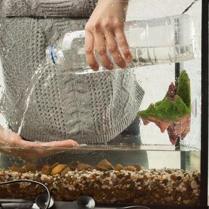Yardwe 2Pcs Floating Aquarium Decoration Set with Suction Cup Resin Moss Rockery for Fish Tank Landscaping Suspended Underwater Scenic Ornaments for Stress-Free Aquatic Habitat