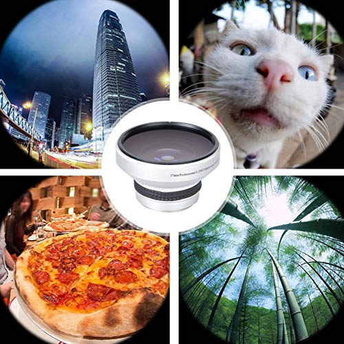 37mm 0.25X Super Fisheye Lens Additional Lens,Aluminum Alloy 2 Part Removable Macro Close-up Shooting Fisheye Effect Wide View Optical Glass Camera Photography Lens, is for 37mm Camera Lens Default