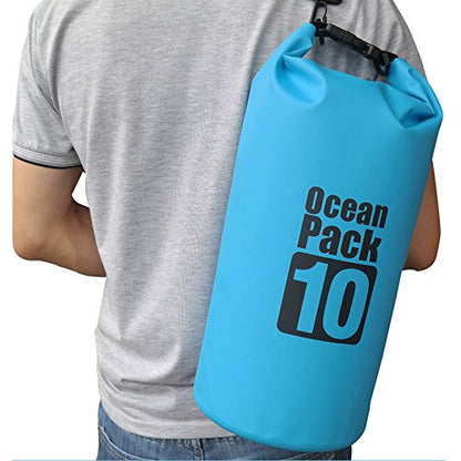 Dry Sack/Waterproof Bag for Boating, Kayaking, Hiking, Snowboarding, Camping, Rafting, Fishing and Backpacking (Blue, 10L) - color: Blue, size: 10L