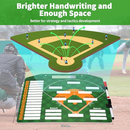 R2Depot Magnetic Coach Marker Boards, Dry Erase Double-Sided Coach Lineup Clipboard, Coaches Gift, Fit for Basketball, Football, Soccer, Baseball - style: Baseball
