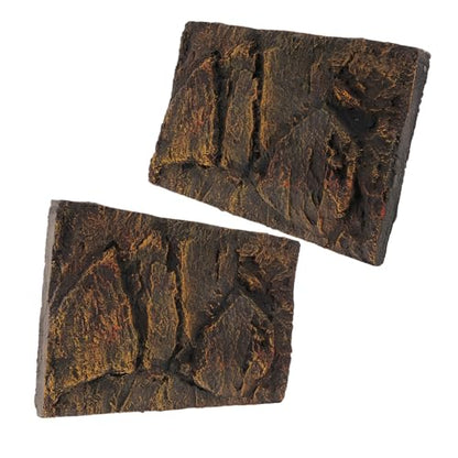 GANAZONO 2pcs Pu Aquarium Background Boards for Turtle Tank and Terrarium Lightweight Decorative Backdrop for Fish Tank Easy Placement and Natural Look