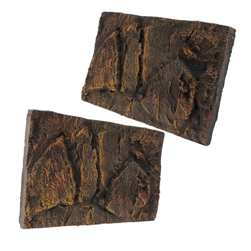 GANAZONO 2pcs Pu Aquarium Background Boards for Turtle Tank and Terrarium Lightweight Decorative Backdrop for Fish Tank Easy Placement and Natural Look