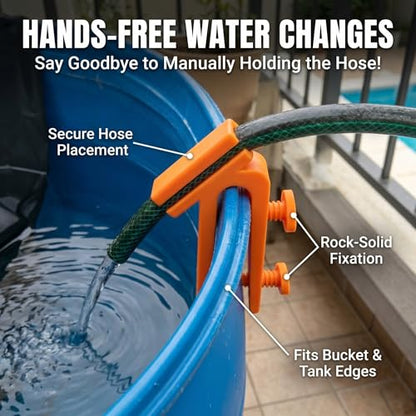 2PCS Hose Holder Clip, Hands-Free Water Pipe Clamp for Fish Tank, Bucket and Garden Hose, Anti-Slip Draining Tube Clamp Fits 0.59" Hose - color: 0-0.79" Yellow