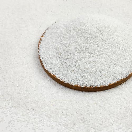 5 lbs Aquarium White Sand, 0.8-2 mm Mini Aquarium Gravel. Coarse Sand for Fish Tank, Paintings, Succulent Plants Potted, Fire Pits, Candle, Vase Filler and Crafts