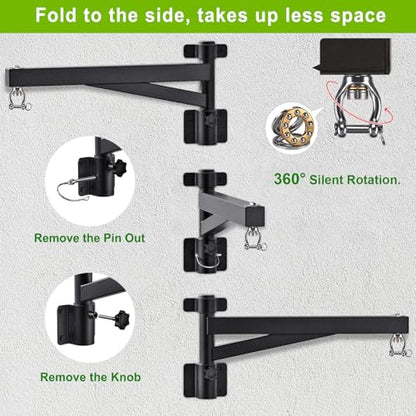 BeneLabel Heavy Bag Hanger for Punching Bag Beam Mount Hardware 360° Rotation Boxing Bag Ceiling Mount I-Beam Hanger for Hanging Heavy Punching Bags Wall Hangers - color: 61cm(24인치) 블랙 벽걸이 (전용)