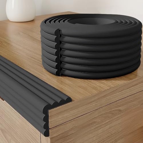 Baby Corner Guards 6.56FT - Ultra Soft Sponge Edge & Corner Protectors,Desk Edge Cushion,for Furniture, Table, Fireplace - Safety Bumper with Strong Adhesive Tape, Black,3.15 Inch Wide - color: Black, size: 6.56Ft x 3.15"W x 0.31"Th