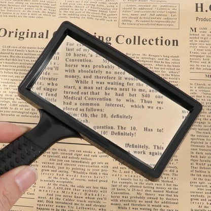 Rectangular 10x Magnifying Glass, 4x2in Hand Held Magnifying Glass, Handheld Magnifier for Reading Observation Hobbies Repair (Large Horizontal Viewing Area)