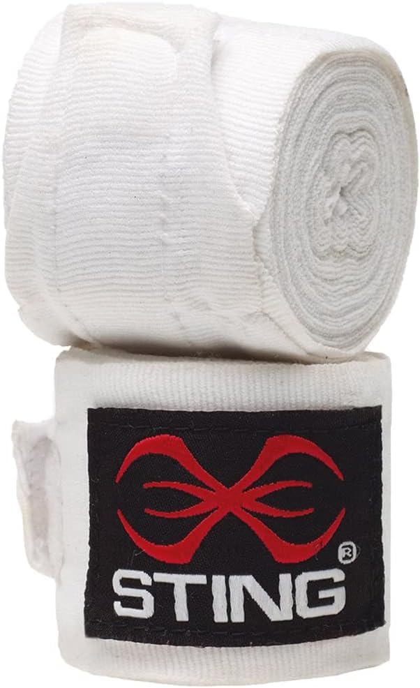 STING Elasticized Boxing Hand Wraps, Boxing Equipment for Professional Competition and Training - color: White, size: 180 Inch