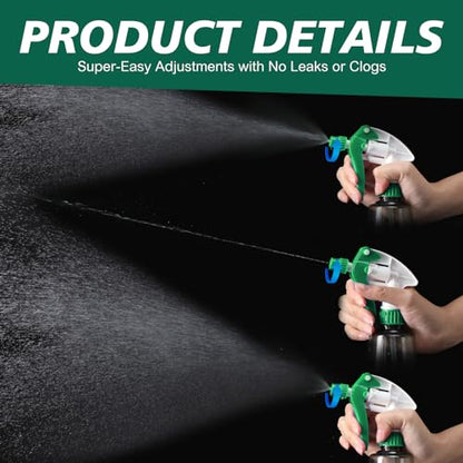 Hushee 48 Pack 28-400 Replacement Trigger Spray Nozzles Only, No Bottle, Heavy Duty Bottle Sprayer for Industrial Home Use, Fit for 32 oz, 16 oz, 8 oz Plastic and Glass Bottles (Green) - color: Green