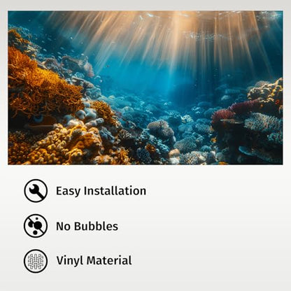 Aquarium Background, Ocean Fish Tank Background, Terrarium Background Cloth 28 x 12 inches - color: 1 pack, size: 28x12in