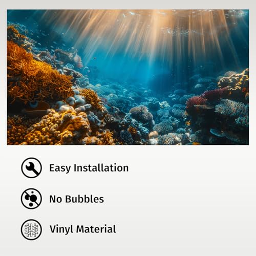 Aquarium Background, Ocean Fish Tank Background, Terrarium Background Cloth 40 x 18 inches - color: 1 pack, size: 40X18in