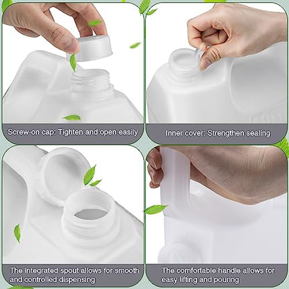 2.5 Gallon Water Jug, F-Style Plastic Jug, Water Storage Containers, Hdpe Containers with Leakproof Cap (4 Pack)