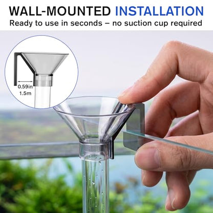 Shrimp Feeding Dish Acrylic Aquarium Fish Feeder Tube Kit Adjustable Shrimp Feeding Tube with Cleaning Brush and Floating Feed Ring Shrimps Tank Accessories for Fish Tank Aquarium (Clear)