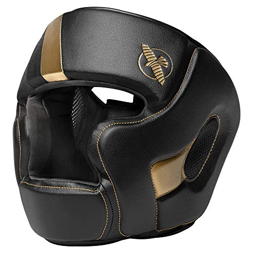 Hayabusa T3 Adjustable MMA Headgear - color: Black/Gold, size: Large