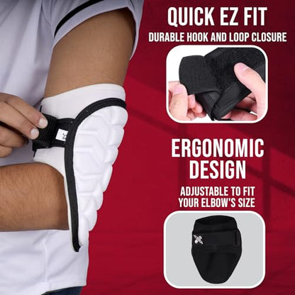 Exxact Sports Defender Baseball Elbow Guard - color: White, size: Adult (Small - Medium)