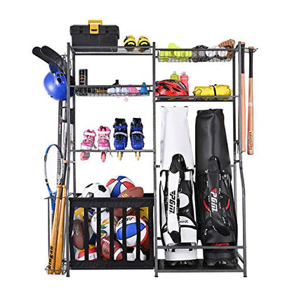 Mythinglogic Sports Equipment Organizer for Garage with Golf Bag Storage