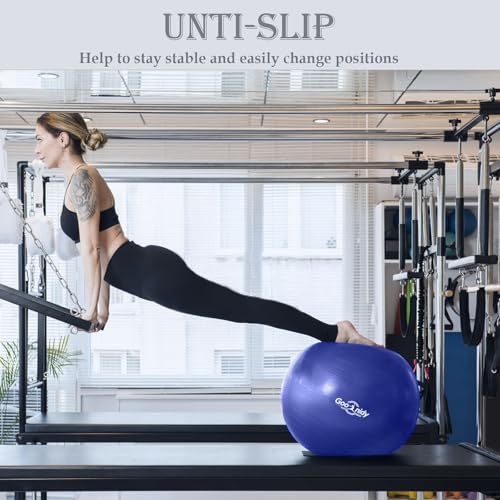 Soft Exercise Ball, Yoga Pregnancy Ball Chair, Pilates Equipment with Pump - color: Blue, size: L(23-26inch/58-65cm)