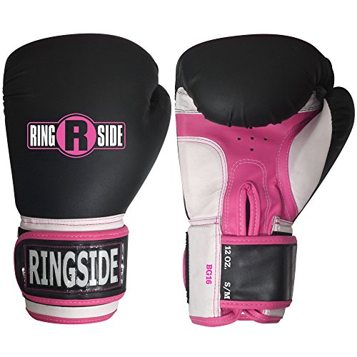 Ringside Pro Style Boxing Training Kickboxing Muay Thai Sparring Gloves - color: Black/Pink, size: Large-X-Large