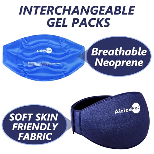 AiricePac Ice Pack for Back Pain Relief, Reusable Gel Lower Back Wrap, Cold Compress Therapy for Waist Lumbar Injuries, Sciatic Nerve, Herniated or Degenerative Disc, Coccyx, Tailbone Pain Blue - style: BACK ICE PACK