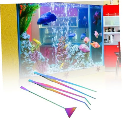 Yardwe 3pcs Aquarium Maintenance Tools Set Stainless Steel Tweezers Spatula for Small Fish Tank