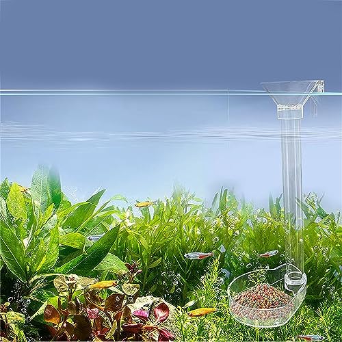 1 Set Aquarium Acrylic Feeding Tube Bowl Aquarium Shrimp Fishtank Acrylic Feeding Tools Anti-Drift Feeding Feeder, 22cm