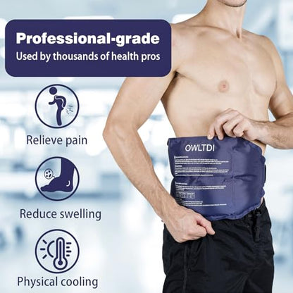 Ice Packs Soft Flexible Gel Pack for Injuries Reusable Cold Hot Therapy for Shoulder Knee Back Elbow Leg Hip Arm for Muscle Relief & Recovery 17.5'' x 9.5'' Navy Blue - color: Navy Blue